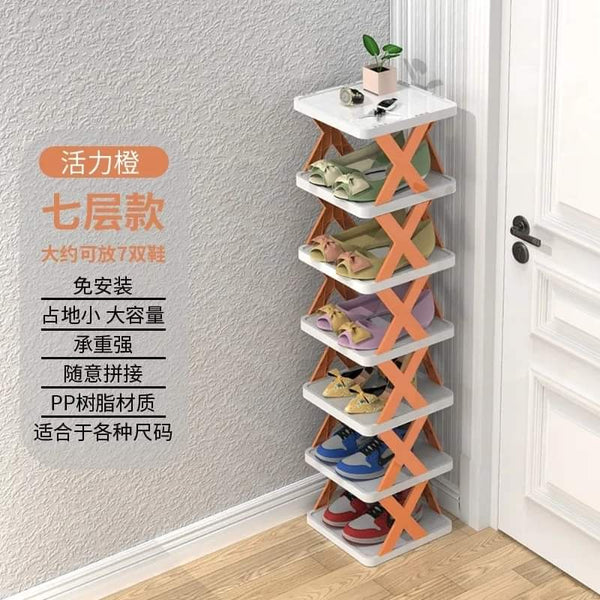 Foldable Zig zag shoe rack in 6 layers