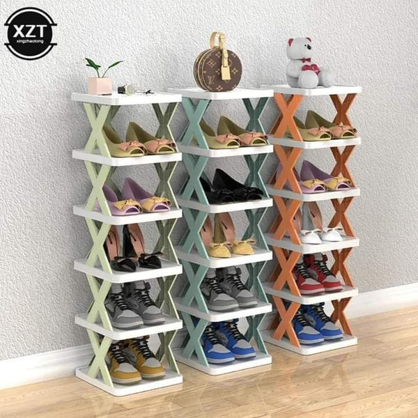 Foldable Zig zag shoe rack in 6 layers