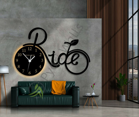 Premium Home Wall Clock with Rope Light (Big Cycle)